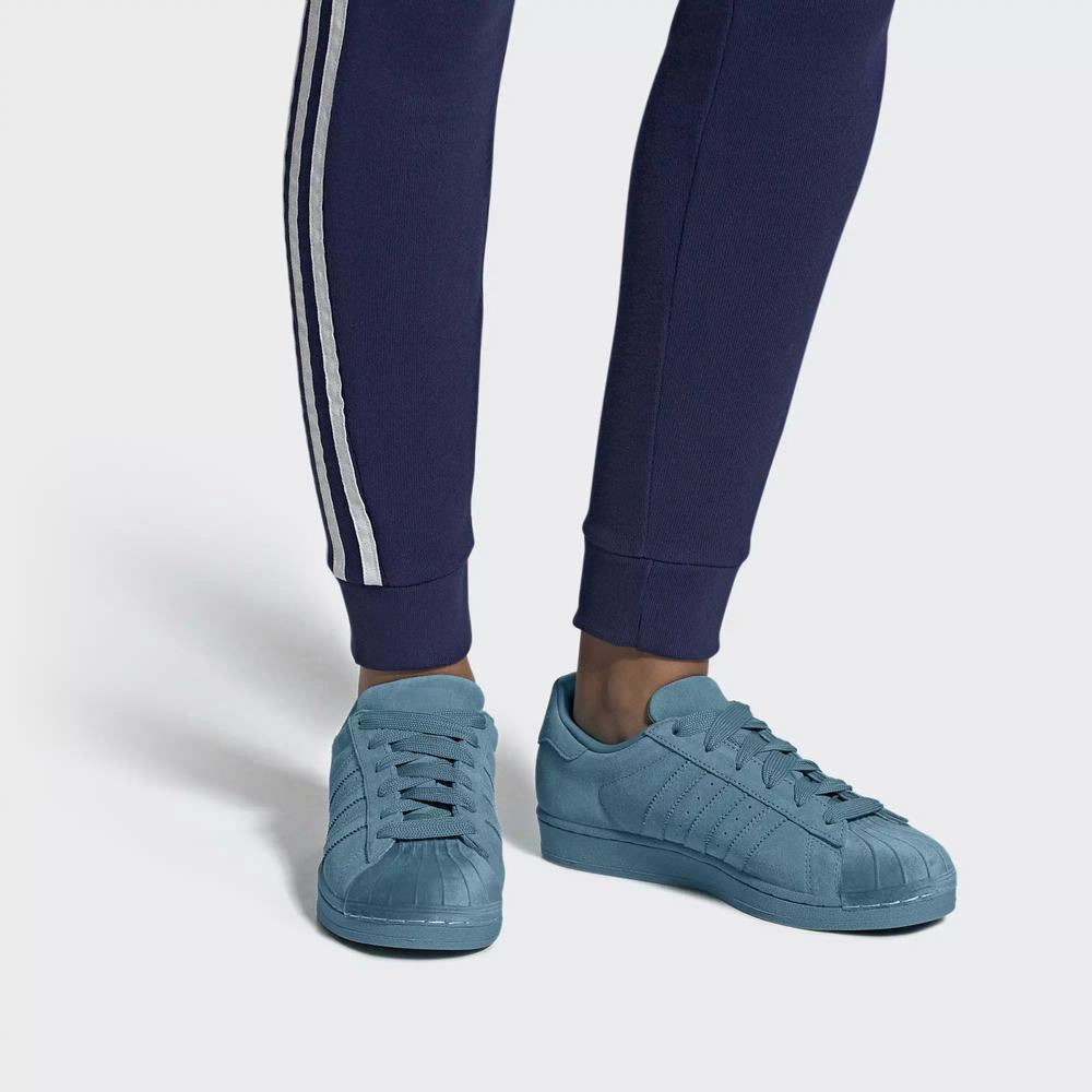 Adidas Superstar Tenis Azules Para Mujer (MX-46783)